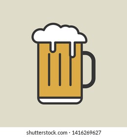 Beer icon. New trendy style beer mug vector design. New trend style.
