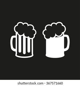 Beer  icon  on black background. Vector illustration.