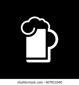 Beer icon on black background