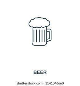 Beer icon. Outline style icon design. UI. Illustration of beer icon. Pictogram isolated on white. Ready to use in web design, apps, software, print