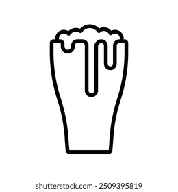 beer icon. Outline style design isolated on white background