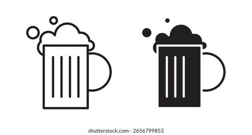 Beer icon, outline vector sign, linear and solid style pictogram isolated on white.