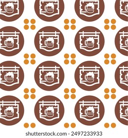 Beer icon pattern background Alcoholic beverage Vector illustration