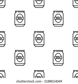 Beer Icon Pattern. Seamless Beer Pattern On White Background.