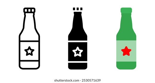 Beer icon set. Beer bottle sign. for mobile concept and web design. vector illustration on white background