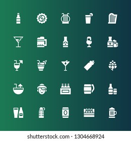 beer icon set. Collection of 25 filled beer icons included Beer, Bottle, Beers, Dutch, Cocktail, Hop, Cocktails, Tequila, Harp, Beverage