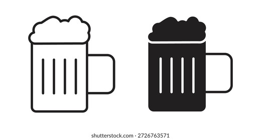 Conjunto de iconos de cerveza. paquete de elementos de Web de logotipo mínimo.