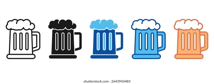 Beer Icon Set Multiple Style Collection