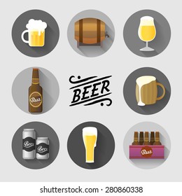 Beer icon set Vector