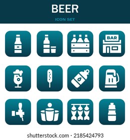 beer icon set. Vector  illustrations related with Beer, Vodka and Beer box