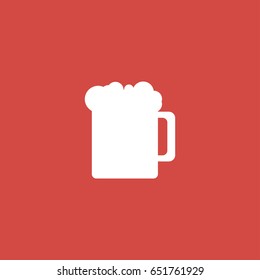 beer icon. sign design. red background