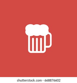 beer icon. sign design. red background