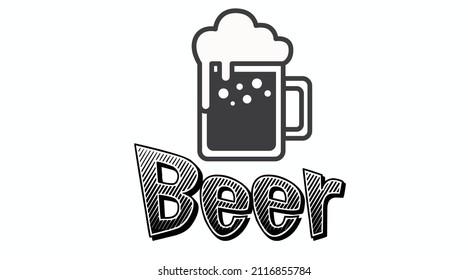 Beer Icon or Sign. Vector isolated editable flat beer jar sign