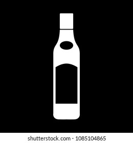 Beer icon. Silhouette Beer alcohol bottle vector icon for web design isolated on black background