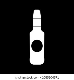 Beer icon. Silhouette Beer alcohol bottle vector icon for web design isolated on black background