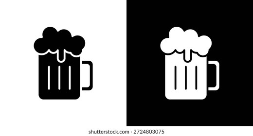 Vector de silueta de icono de cerveza paquete de diseño de ilustración plana.