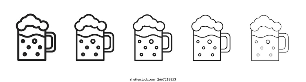 Biersymbol einfaches bearbeitbares Strichserien-Paket. EPS10