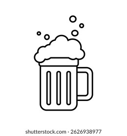 beer icon, simple flat style, illustration, logo sign symbol pictogram template, for ui or ux isolated on white for mobile app, editable