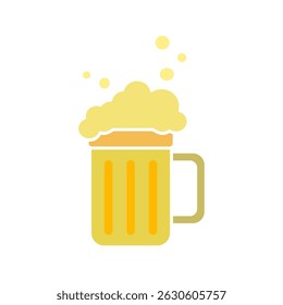 beer icon, simple flat style, illustration, logo sign symbol pictogram template, for ui or ux isolated on white for mobile app, editable