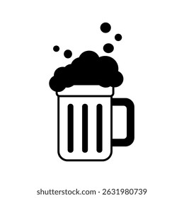 beer icon, simple flat style, illustration, logo sign symbol pictogram template, for ui or ux isolated on white for mobile app, editable