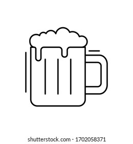 Beer icon. Simple line, outline vector elements of kitchen object for ui and ux, website or mobile application