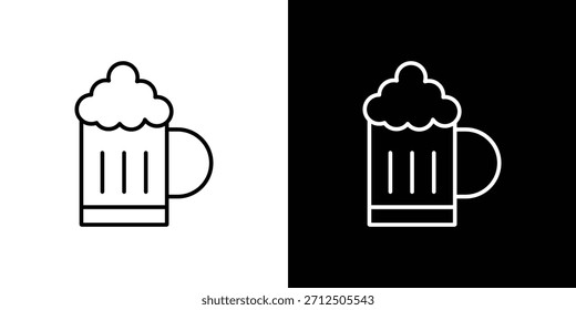 Icono de cerveza en estilo lineal simple.