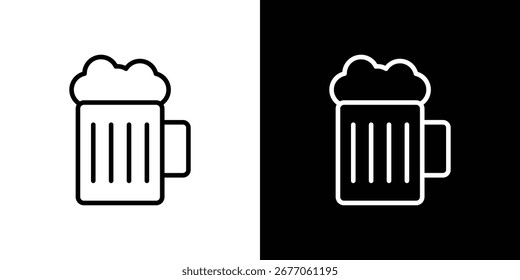 Icono de cerveza. Línea delgada simple, Vectores de contorno