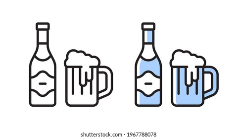 Beer Icon. Simple vector linear symbol.