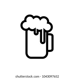 beer icon, sing design vector outline stock