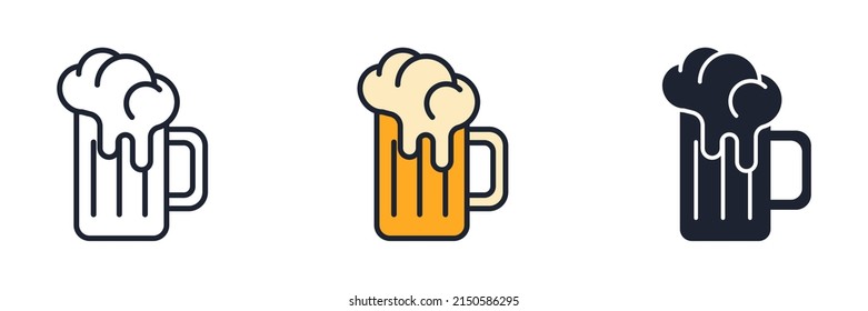 beer icon symbol template for graphic and web design collection logo vector illustration