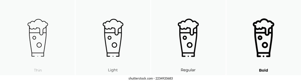 beer icon. Thin, Light Regular And Bold style design isolated on white background