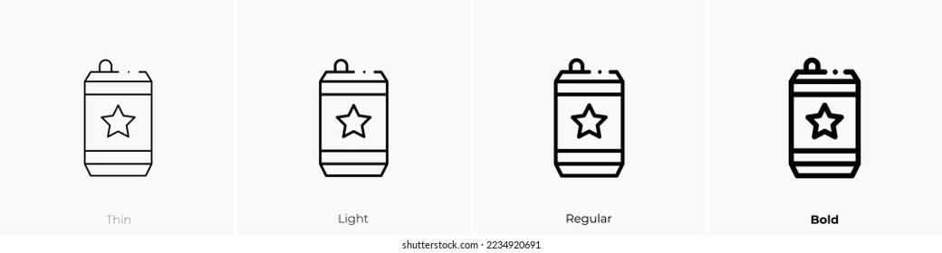 beer icon. Thin, Light Regular And Bold style design isolated on white background