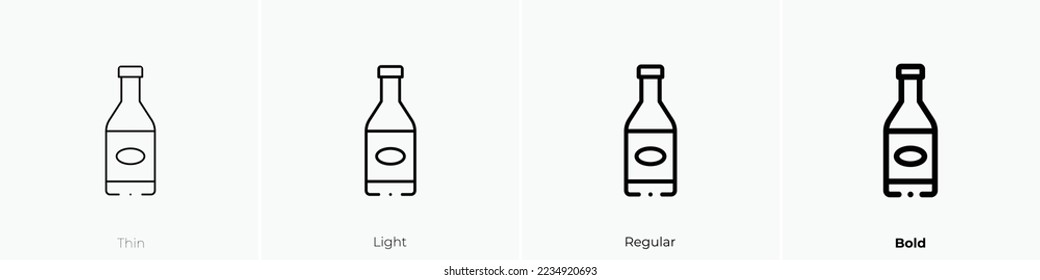 beer icon. Thin, Light Regular And Bold style design isolated on white background