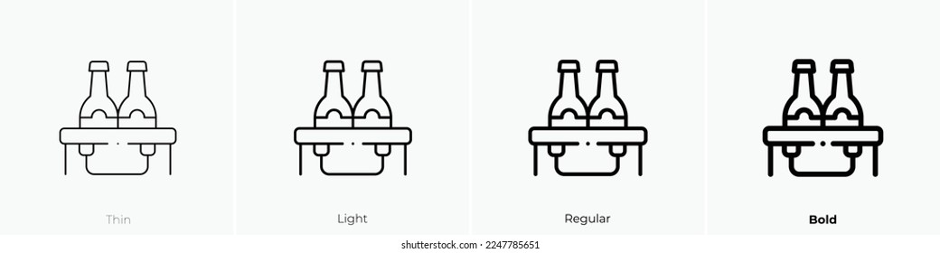 beer icon. Thin, Light Regular And Bold style design isolated on white background
