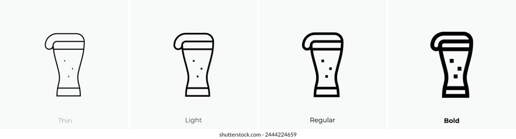 beer icon. Thin, Light Regular And Bold style design isolated on white background