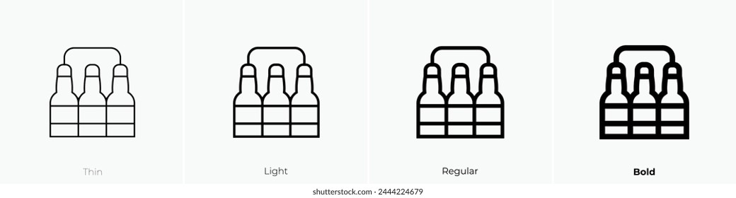 beer icon. Thin, Light Regular And Bold style design isolated on white background
