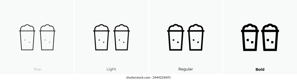 beer icon. Thin, Light Regular And Bold style design isolated on white background