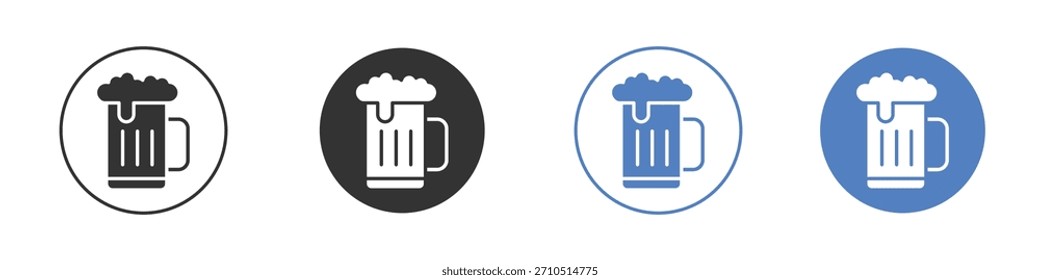 Icono de cerveza Diseño de línea delgada. Gráfico de Vector. EPS 10