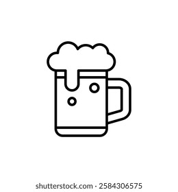 beer icon. Thin line beer icon from kitchen collection. Outline vector isolated on white background