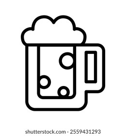 Beer icon in thin line style vector illustration graphic design