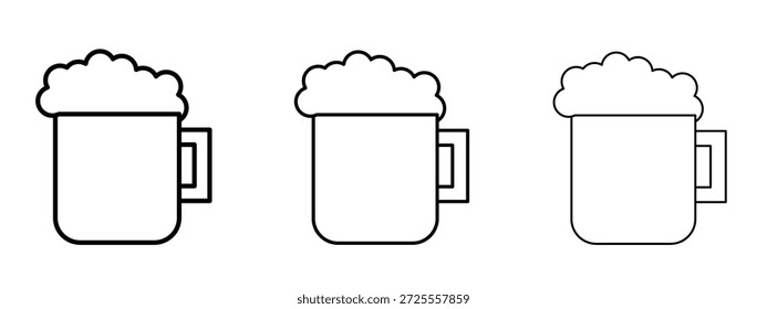 Símbolo de línea delgada del icono de la cerveza en el fondo blanco, Ilustración vectorial editable del movimiento