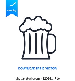 beer icon thin line for web and mobile, modern minimalistic flat design.