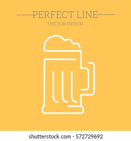beer icon thin line for web and mobile, modern minimalistic design