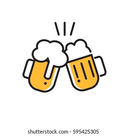 beer icon thin line for web and mobile, modern minimalistic flat design.