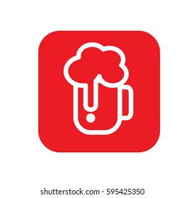 beer icon thin line for web and mobile, modern minimalistic flat design.