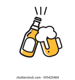 beer icon thin line for web and mobile, modern minimalistic flat design.