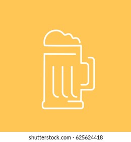 beer icon thin line for web and mobile, modern minimalistic design