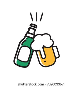 beer icon thin line for web and mobile, modern minimalistic flat design.