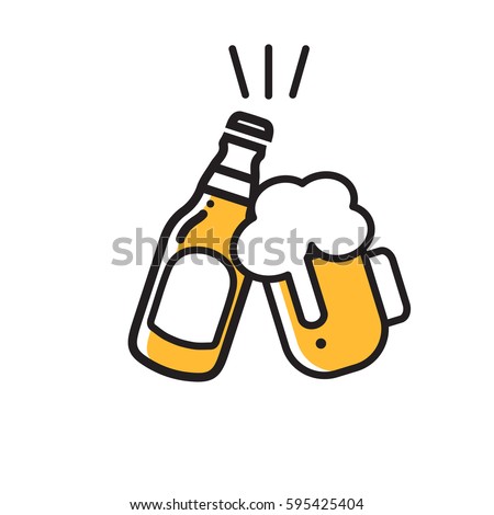 beer icon thin line for web and mobile, modern minimalistic flat design.