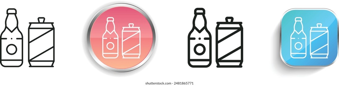 beer icon. Thin Linear, Regular and Button Style Design Isolated On White Background